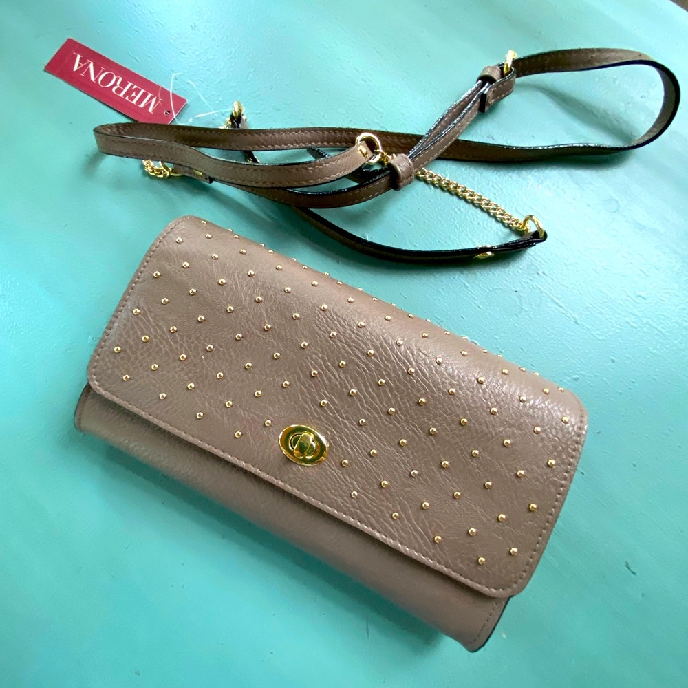Studded Clutch with removable Strap
